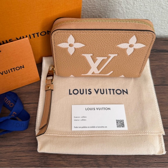 NEW LOUIS VUITTON Bicolor Empriente Zippy Compact Wallet in Arizona Beige - Picture 2 of 9